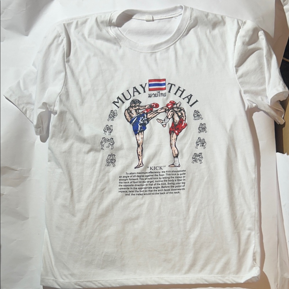 Muay Thai “Kick” Graphic White T-Shirt